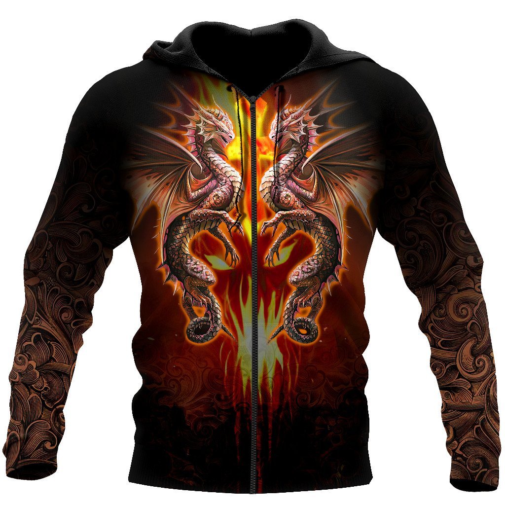 Premium Fire Flame Dragon All Over Printed Shirts For Men And Women MEI