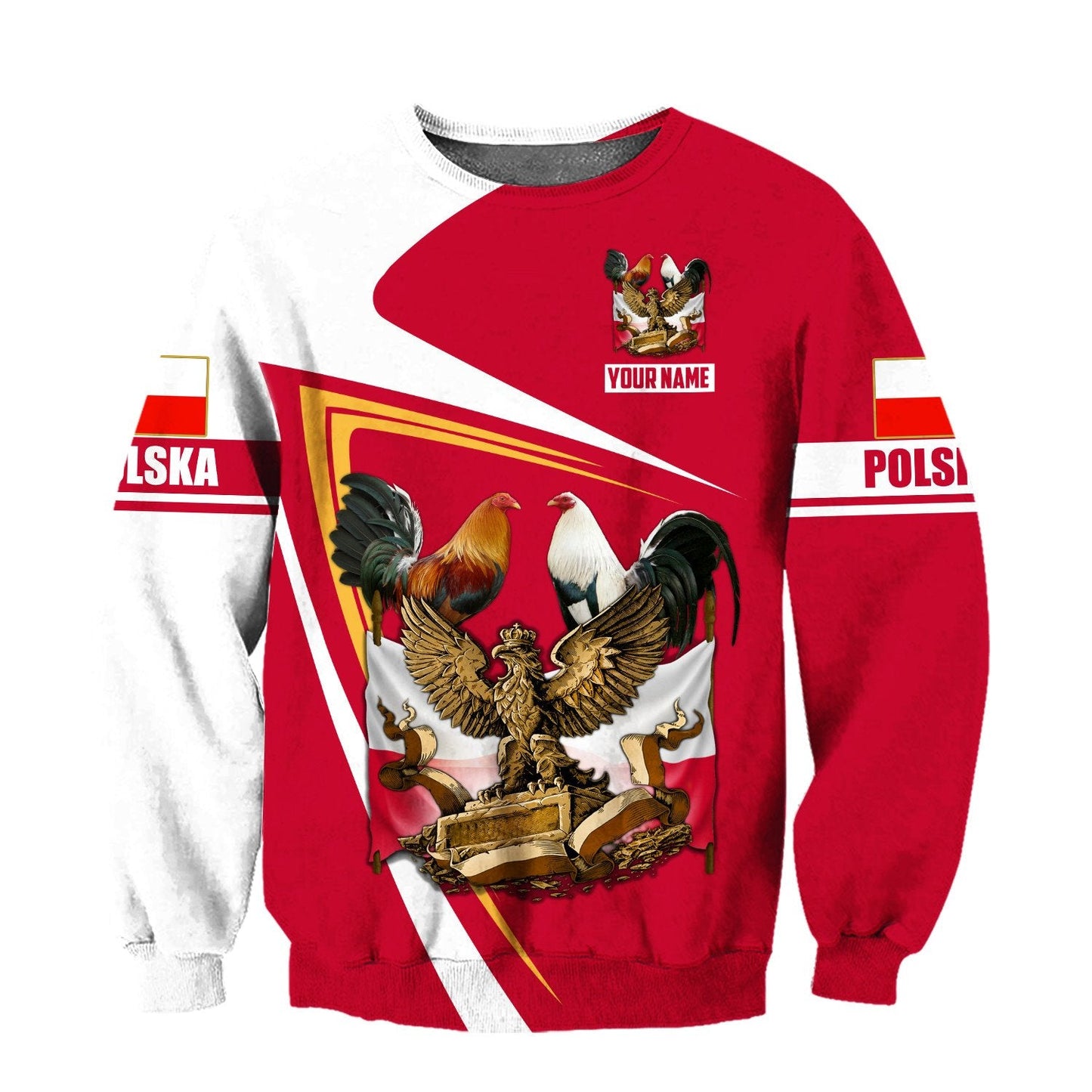 Personalized Polska Rooster 3D All Over Printed Unisex Hoodie
