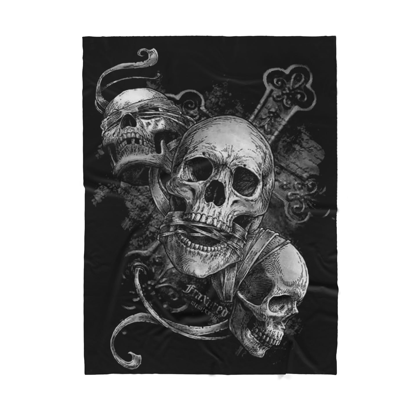 Infinite Store 3D Printed Skull Sherpa Blanket PL
