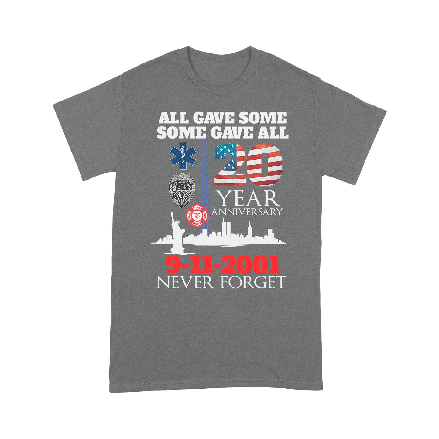 Never Forget 20th Anniversary V-Neck T-Shirt, Best Gifts For Police Officers