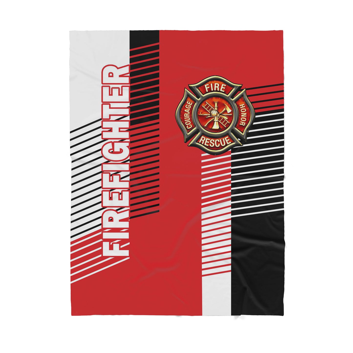 Firefighter Logo Sherpa Blanket - Gift for Fireman
