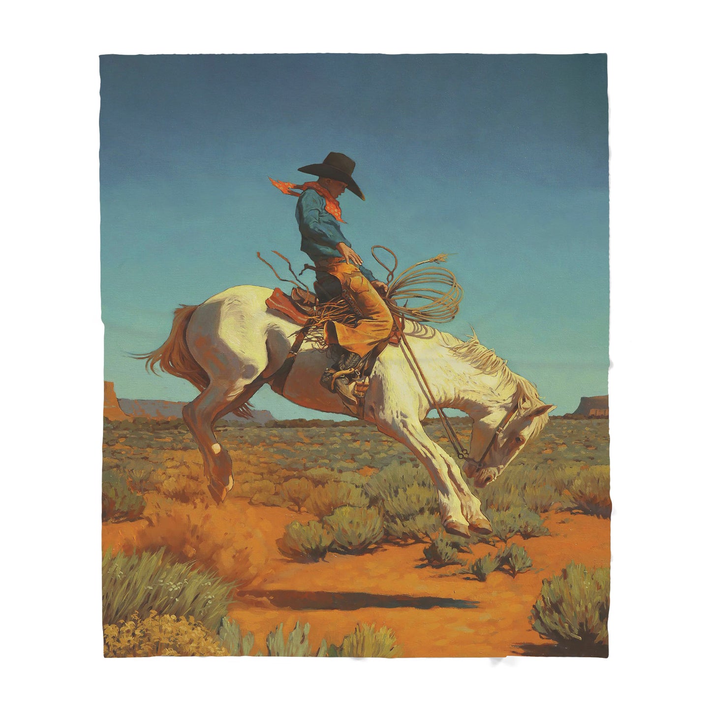 Custom Blanket Native Cowboy Sherpa Blanket TQH