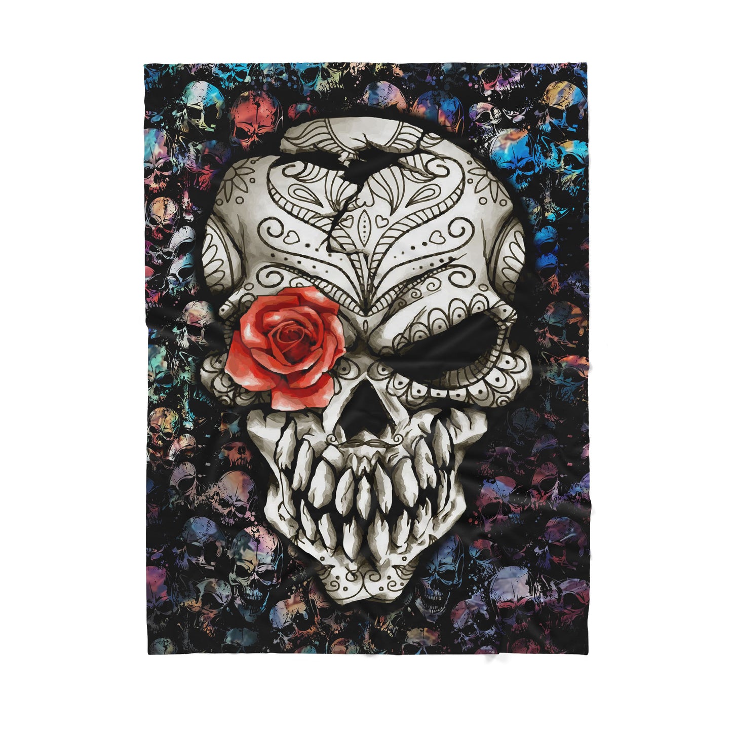 Infinite Store 3D Printed Skull Sherpa Blanket PL
