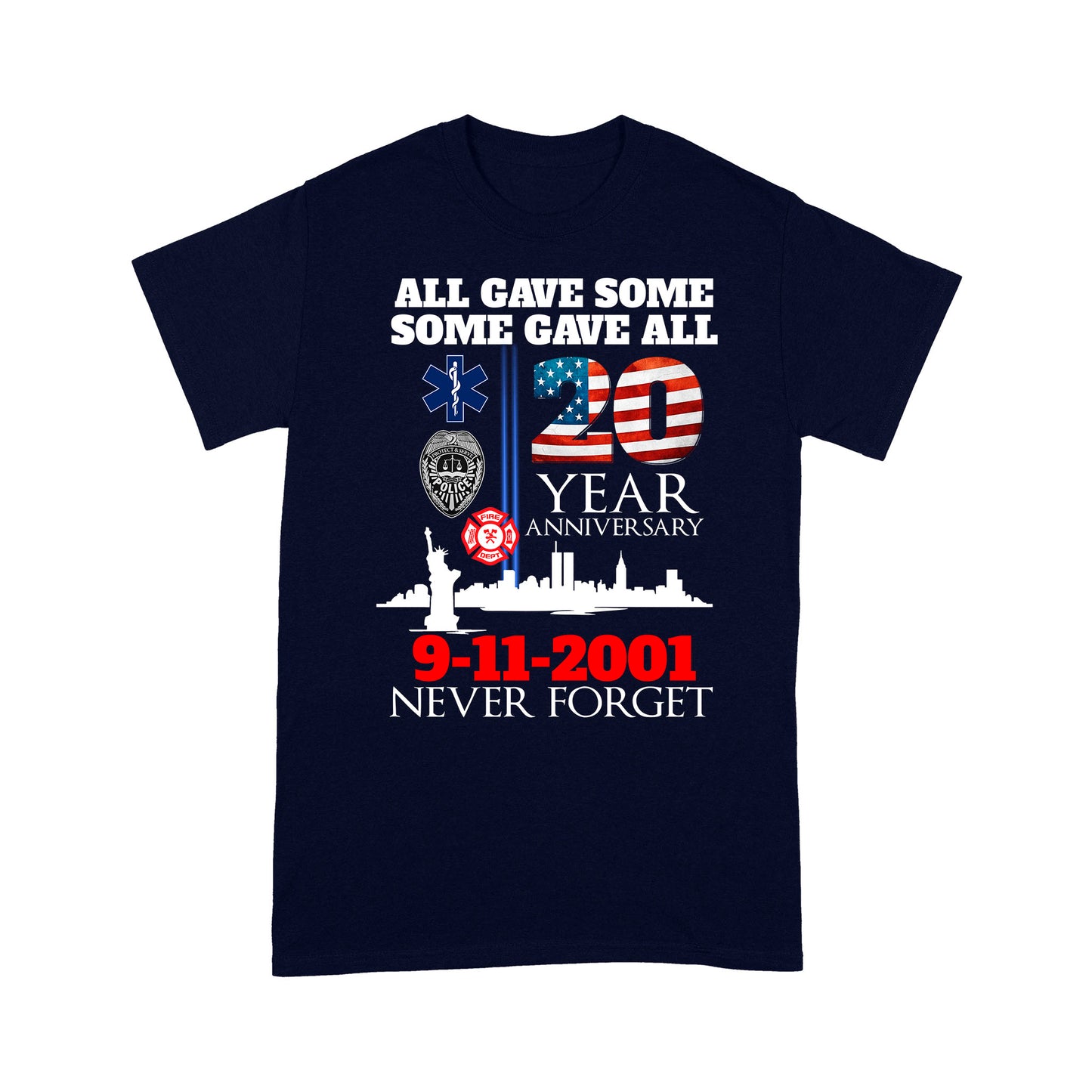Never Forget 20th Anniversary V-Neck T-Shirt, Best Gifts For Police Officers