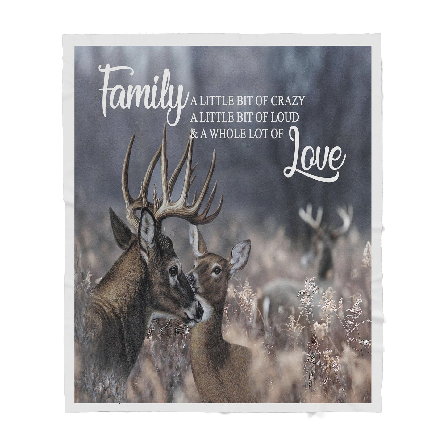 Love Deer Family Sherpa Blanket TN