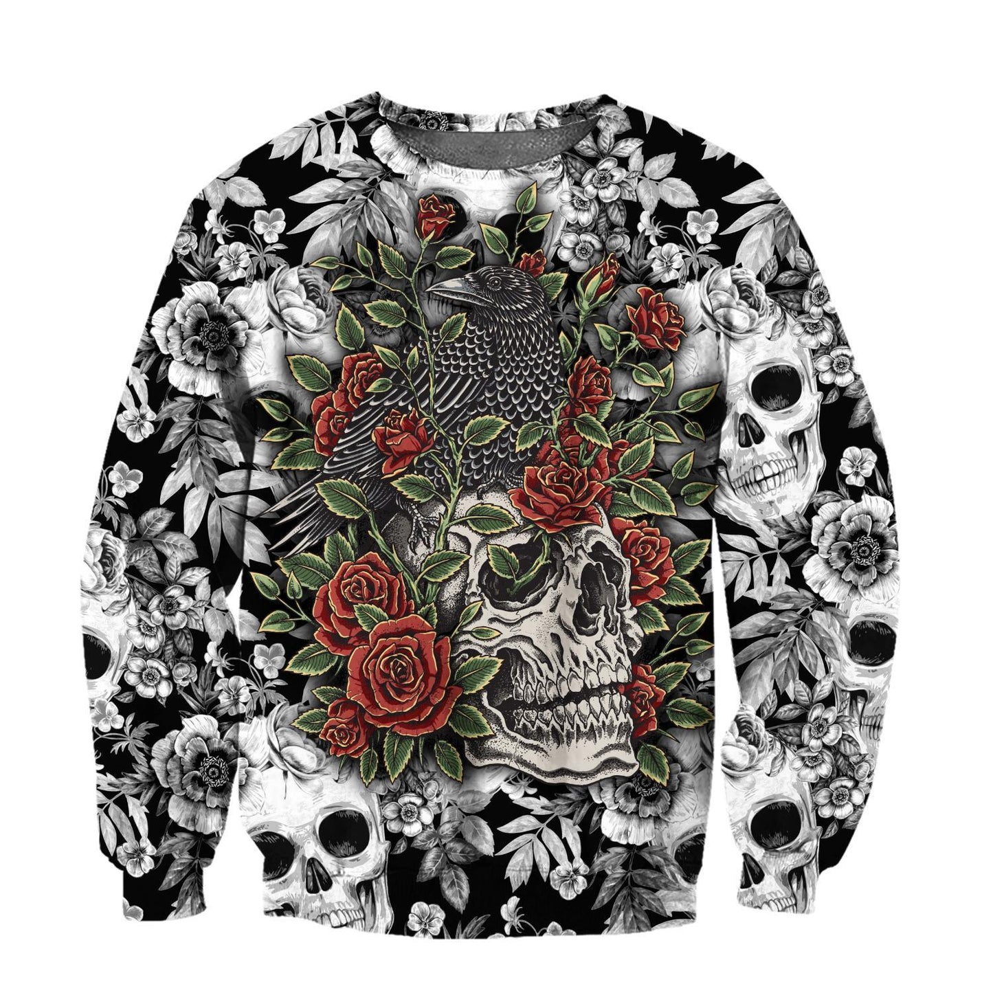 Rose Red Skull 3D all over printed for man and women PL04082003