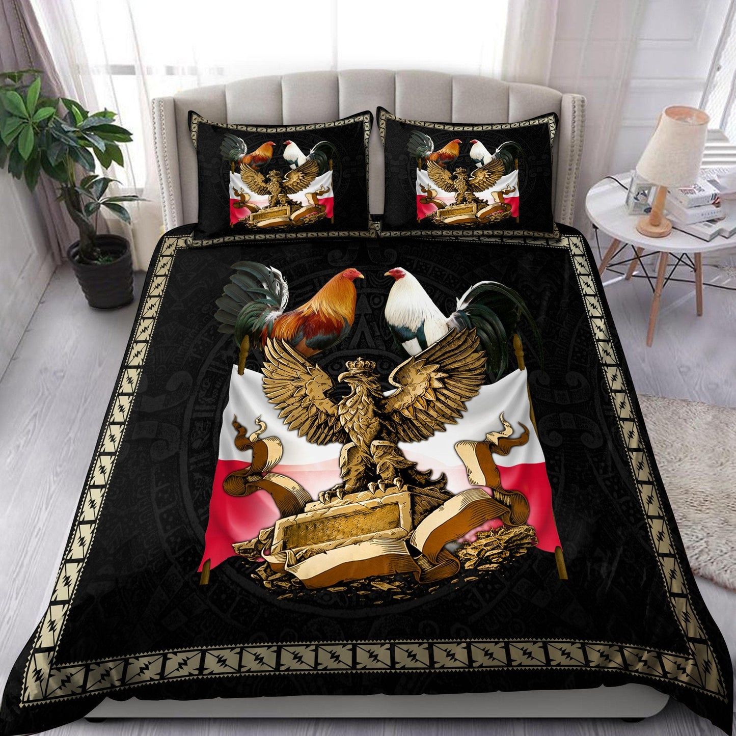 Premium Polska Rooster 3D all over printed Bedding Set