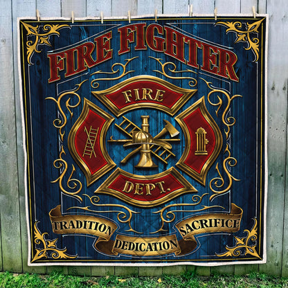 Great Symbol Firefighter Quilt Blanket