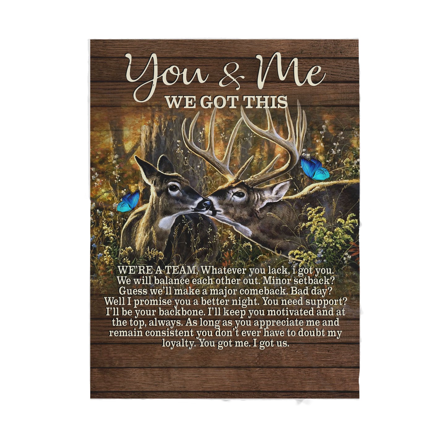 Custom Blanket Deer Sherpa Blanket TA
