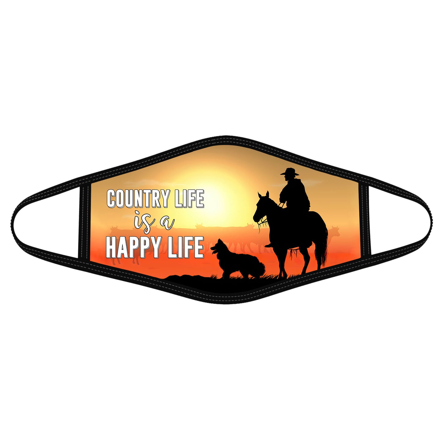 Love Horse Country Life Is A Happy Life Face Mask TN