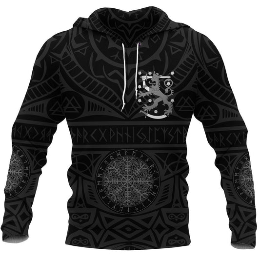 Finland Vikings Tattoo Hoodie - Amaze Style™-ALL OVER PRINT HOODIES