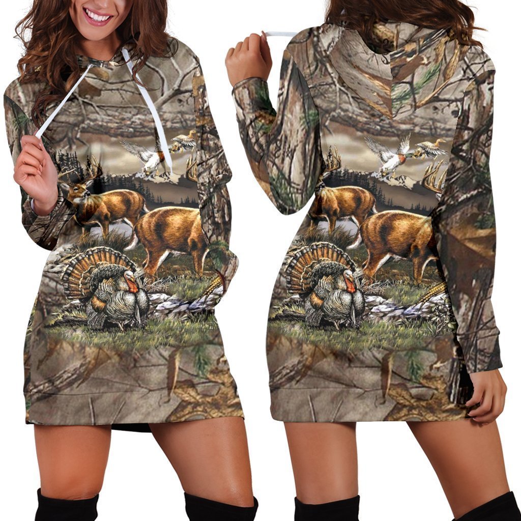 Women's Hoodie Dress - Hunting-Apparel-6teenth World-S-Vibe Cosy™