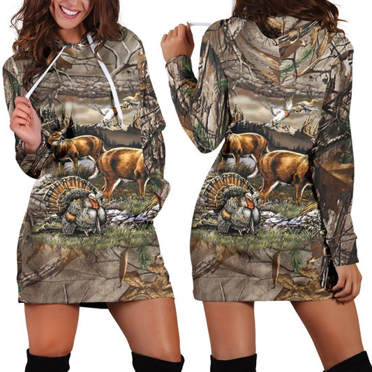 Women's Hoodie Dress - Hunting-Apparel-6teenth World-S-Vibe Cosy™