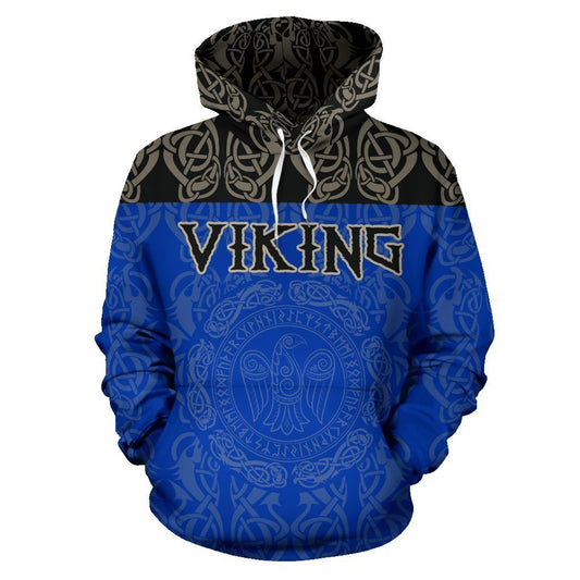 Viking All Over Hoodie - Raven Bn10 - Amaze Style™-ALL OVER PRINT HOODIES (P)