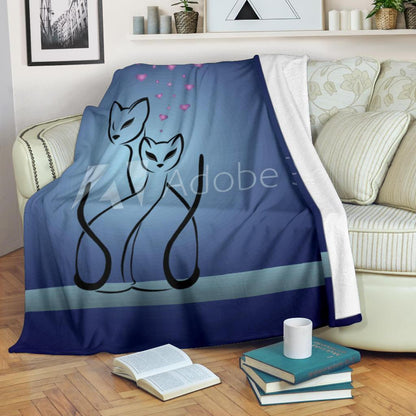 gatti e cuore-Amaze Style™-Premium Blanketgatti e cuore-Youth (56 x 43 inches / 140 x 110 cm)-Vibe Cosy™