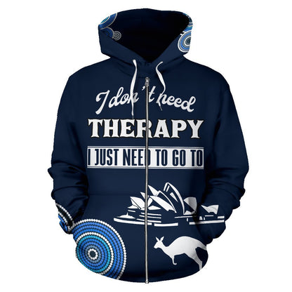 I Don't Need Therapy - Australia Allover Zip-up Hoodie-NNK1807 - Amaze Style™-Apparel