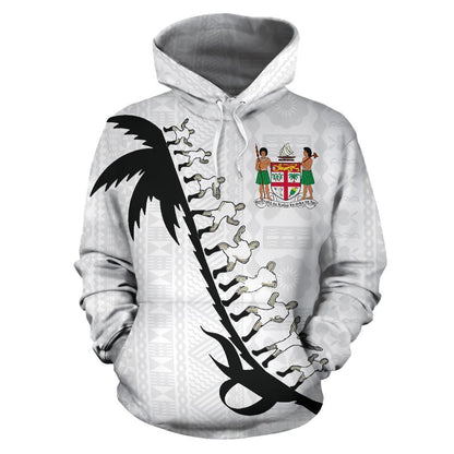 Fiji Cibi War Dance Hoodie White - Amaze Style™-Apparel