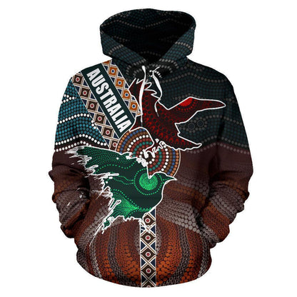 Australia Aboriginal Crow Hoodie NNK1442 - Amaze Style™-Apparel