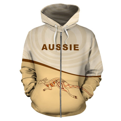 Aussie Kangaroo™ Zip-Up Hoodie-NNK1496 - Amaze Style™-Apparel