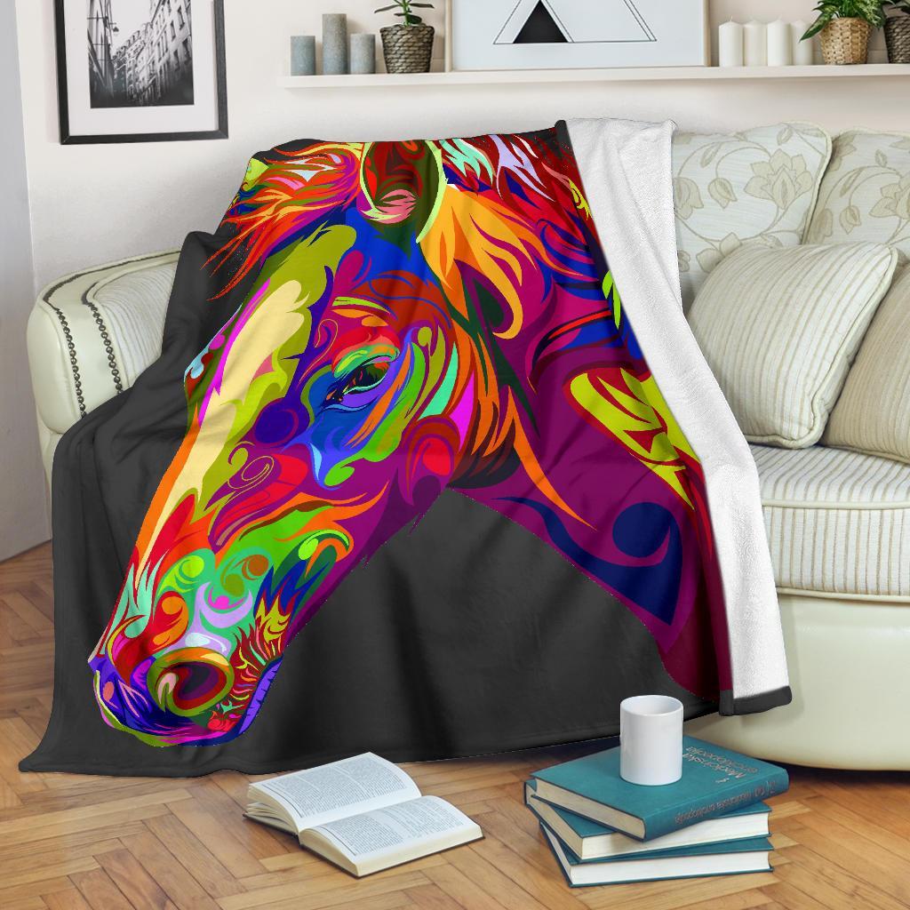 Cavallo Colorato/Nero - Coperta in Pile -Amaze Style™-Premium BlanketCavallo Colorato/Nero - Coperta in Pile -Youth (56 x 43 inches / 140 x 110 cm)-Vibe Cosy™