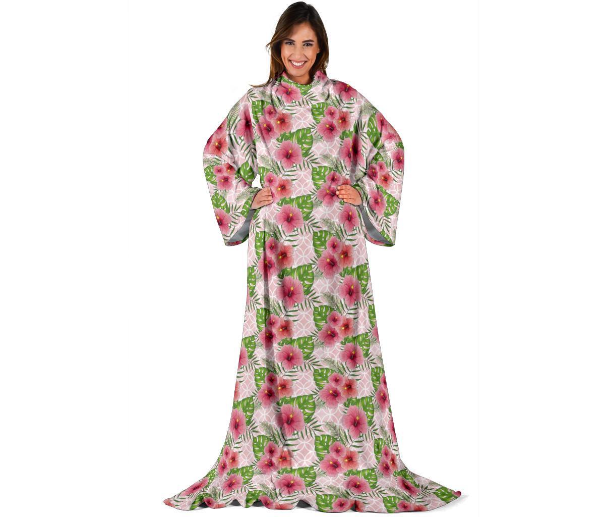 roses sleeve blanket-Amaze Style™-Sleeve Blanket - roses sleeve blanket-Adult 69"X53"-Vibe Cosy™
