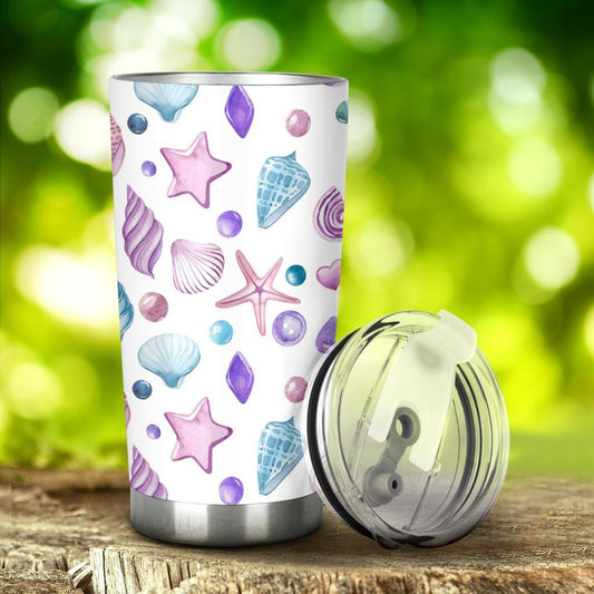 Tumbler Sea Shells-Amaze Style™-Tumbler - Tumbler Sea Shells-20oz Large-Vibe Cosy™