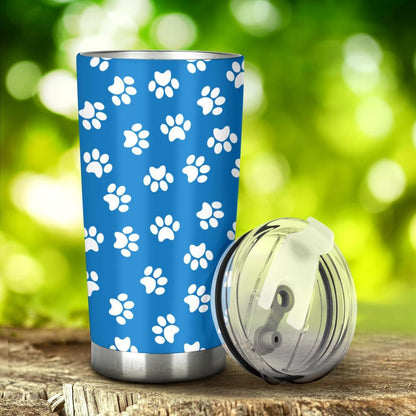 Tumbler Paw Prints Blue-Amaze Style™-Tumbler - Tumbler Paw Prints Blue-20oz Large-Vibe Cosy™