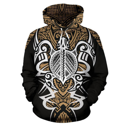 Samoan Turtle Polynesian Hoodie - Armor Style - Amaze Style™-ALL OVER PRINT HOODIES (P)