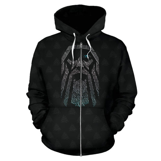 Odin (Wutan) - Viking Valhalla Zip-Up Hoodie A7 - Amaze Style™-ALL OVER PRINT ZIP HOODIES (P)