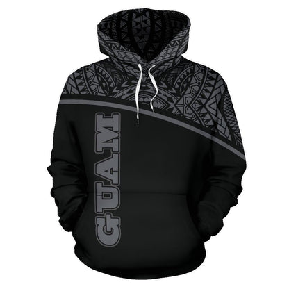 Guam All Over Hoodie - Micronesia Curve Grey Style - Amaze Style™-ALL OVER PRINT HOODIES