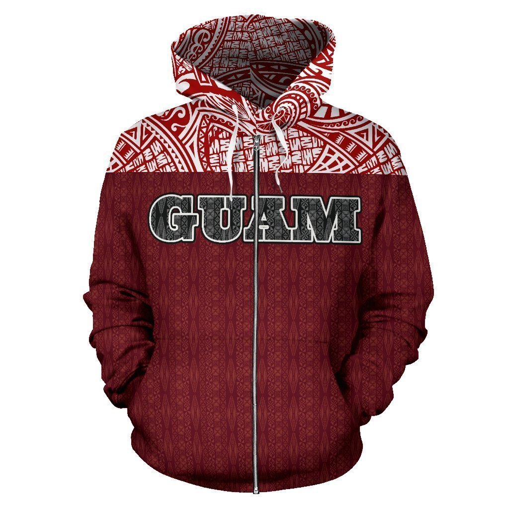 Guam All Over Zip-Up Hoodie - Polynesian Red Version - BN09 - Amaze Style™-ALL OVER PRINT ZIP-UP HOODIES