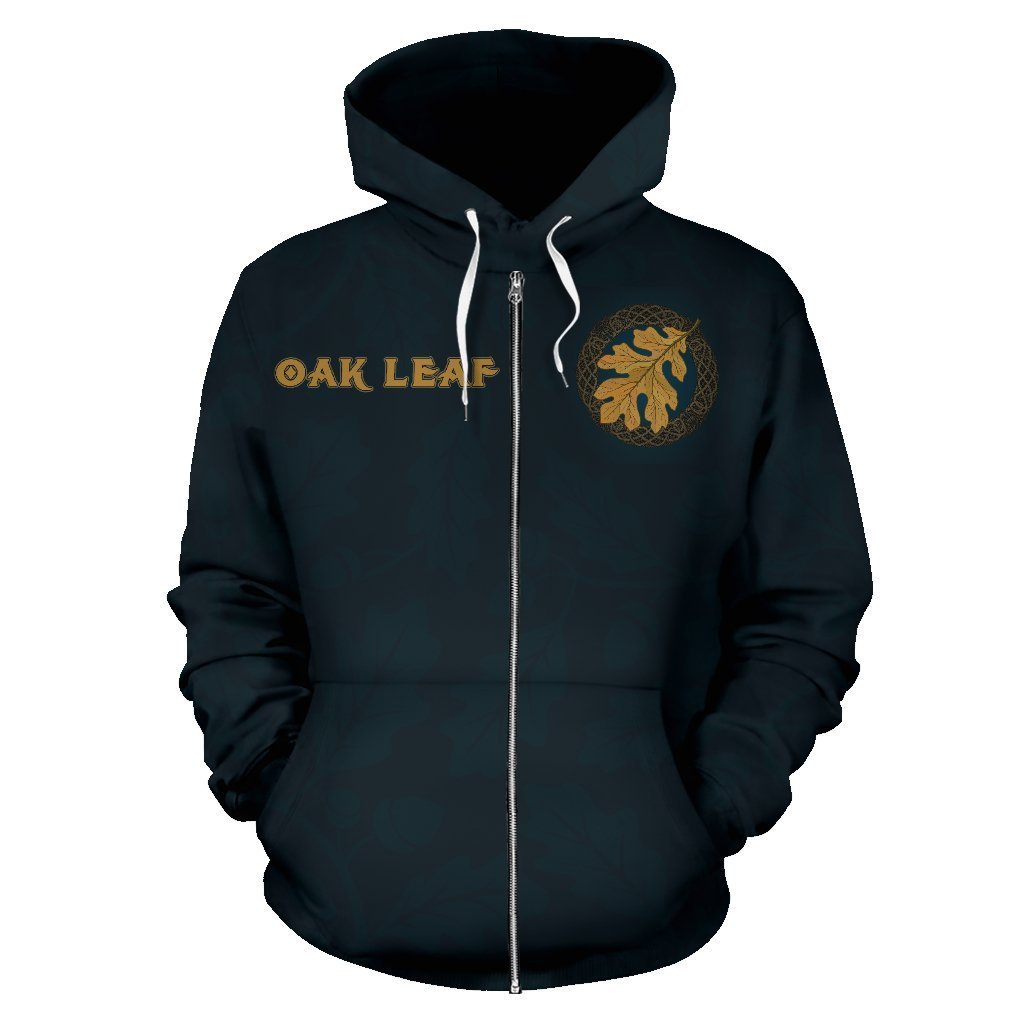 Oak Leaf Viking All Over Zip-Up Hoodie - BN09 - Amaze Style™-ALL OVER PRINT ZIP HOODIES (P)
