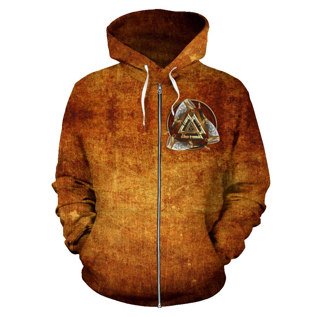 Viking Vintage All Over Zip-Up Hoodie - BN01 - Amaze Style™-ALL OVER PRINT ZIP HOODIES (P)