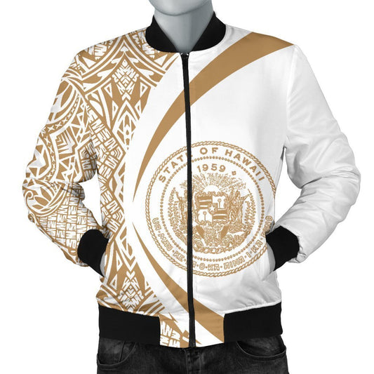 Hawaii Coat Of Arm Polynesian Men's Bomber Jacket - PL04 - Amaze Style™-BOMBER JACKETS (P)