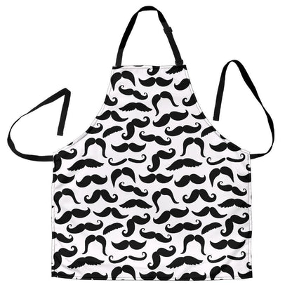 Mustache White Apron-Amaze Style™-Mustache White Apron-Vibe Cosy™