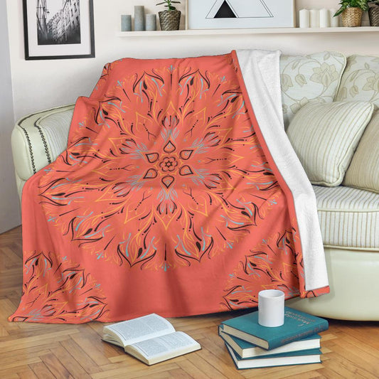 Mandala P1 (Living Coral) - Throw Blankets-Amaze Style™-Premium BlanketMandala P1 (Living Coral) - Throw Blankets-Youth (56 x 43 inches / 140 x 110 cm)-Vibe Cosy™
