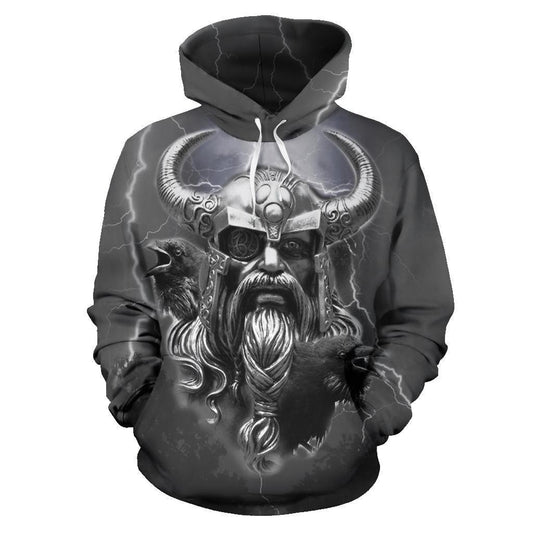 Odin Viking All Over Hoodie Bn10 - Amaze Style™-ALL OVER PRINT HOODIES (P)