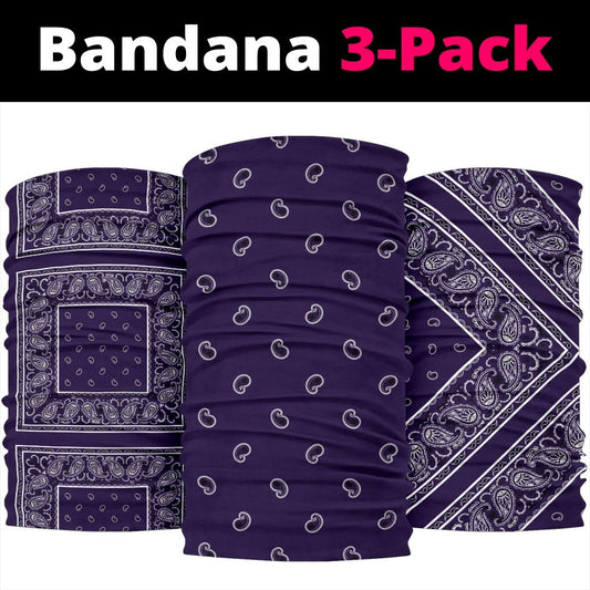 Royal Purple Bandana Headbands 3 Pack-Amaze Style™-Royal Purple Bandana Headbands 3 Pack-Vibe Cosy™