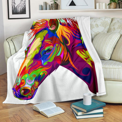 Cavallo Colorato/Bianco - Coperta in Pile -Amaze Style™-Premium BlanketCavallo Colorato/Bianco - Coperta in Pile -Youth (56 x 43 inches / 140 x 110 cm)-Vibe Cosy™