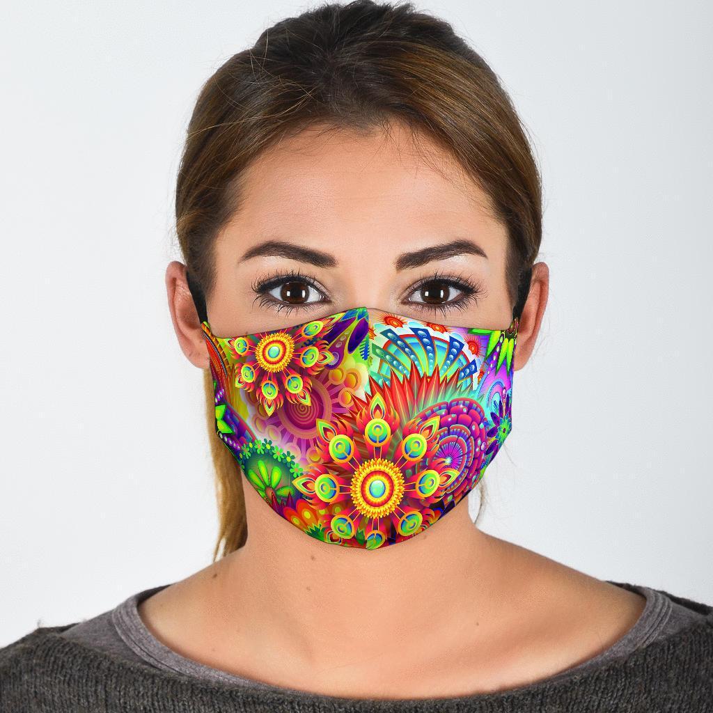 Abstract Bright Floral - Face Mask-Amaze Style™-Face Mask - Abstract Bright Floral - Face Mask-Adult Mask + 2 FREE Filters (Age 13+)-Vibe Cosy™
