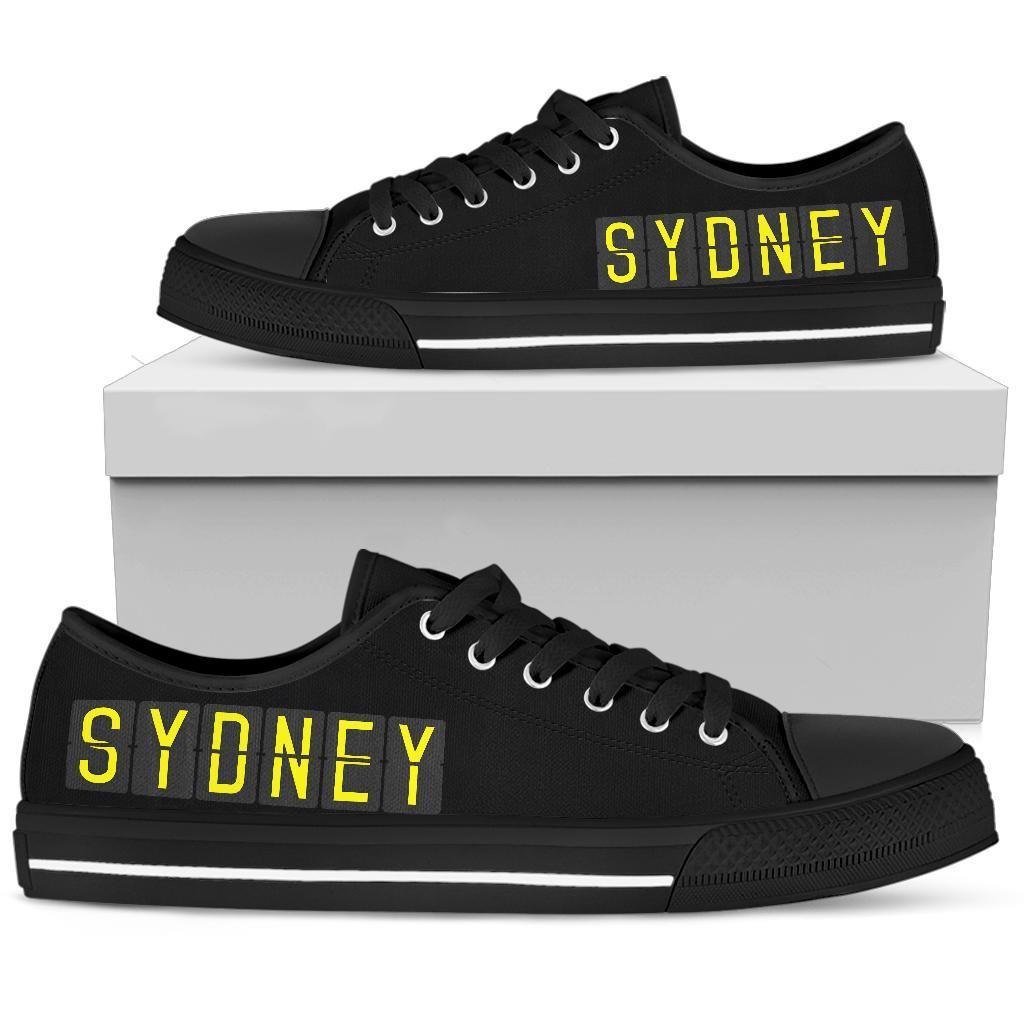 Airport Destinations SYDNEY (Black) - Low Top Canvas Shoes-Amaze Style™-placeholder-placeholder-Vibe Cosy™