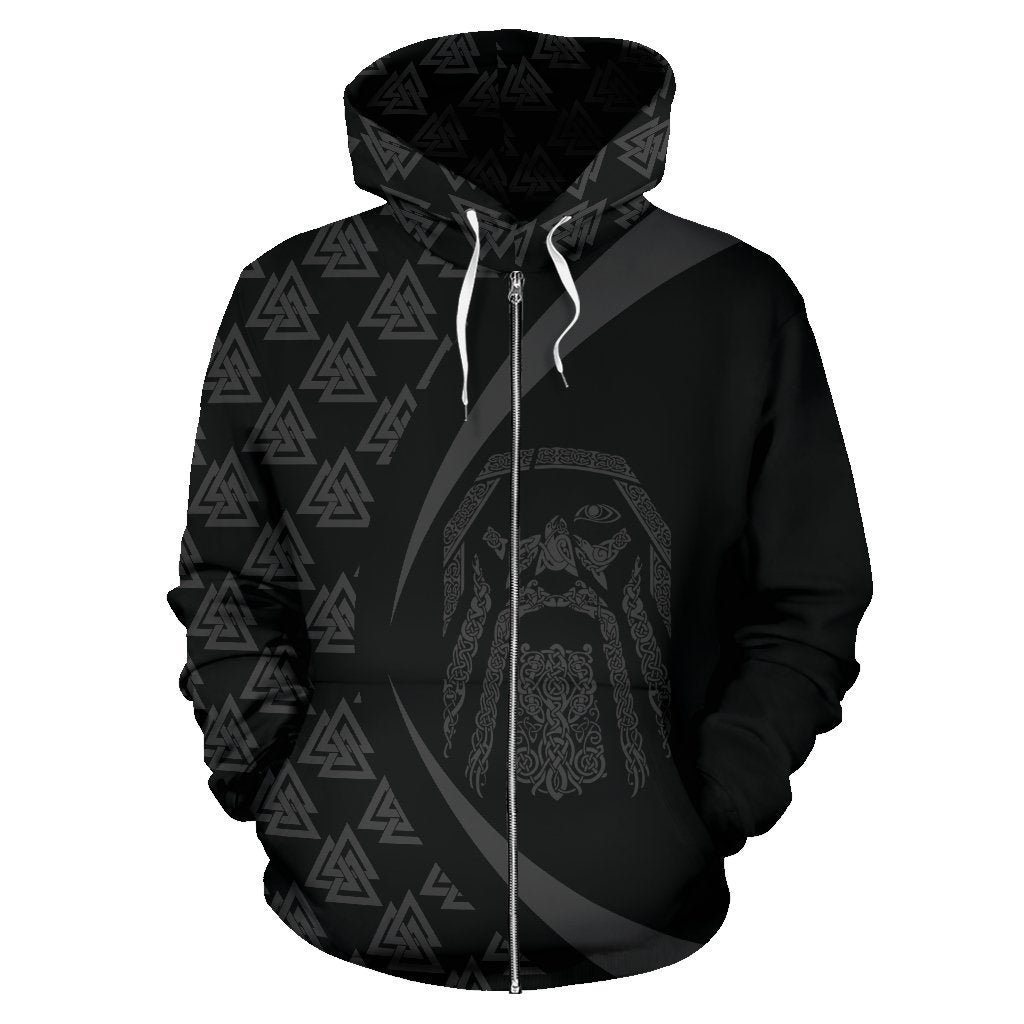Odin Viking Zip-up Hoodie - Circle Style J1 - Amaze Style™-ALL OVER PRINT ZIP HOODIES (P)