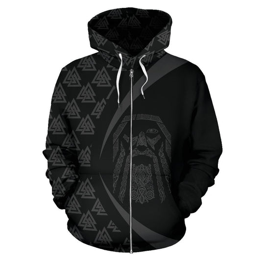 Odin Viking Zip-up Hoodie - Circle Style J1 - Amaze Style™-ALL OVER PRINT ZIP HOODIES (P)