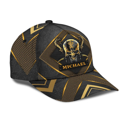 Custom Name Skull Classic Cap