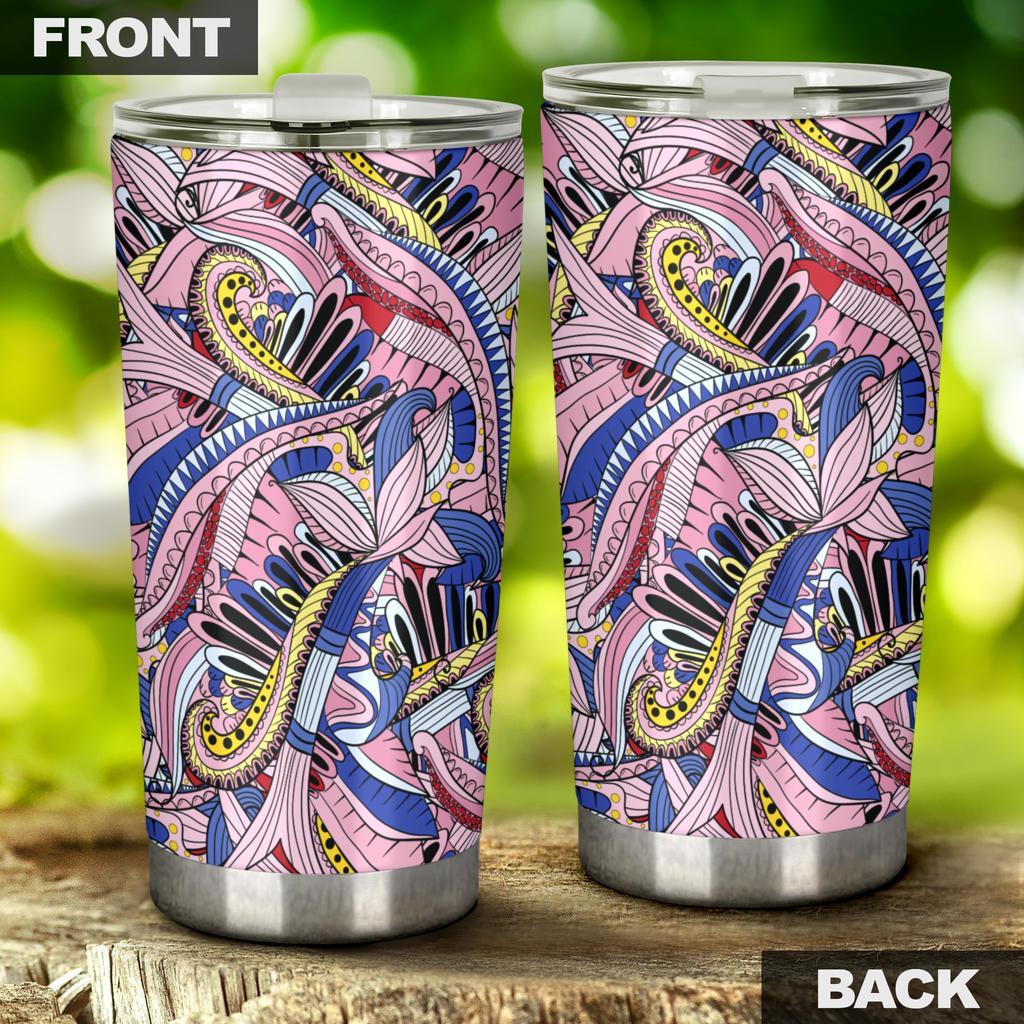 Funky Patterns in Pinks - Travel Tumbler-Amaze Style™-Tumbler - Funky Patterns in Pinks - Travel Tumbler-20oz Large-Vibe Cosy™