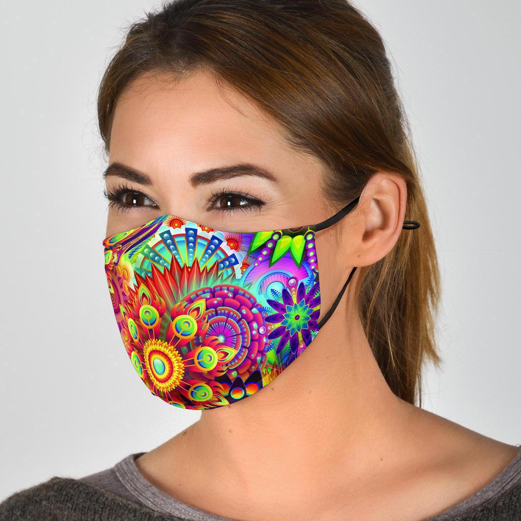 Abstract Bright Floral - Face Mask-Amaze Style™-Face Mask - Abstract Bright Floral - Face Mask-Adult Mask + 2 FREE Filters (Age 13+)-Vibe Cosy™