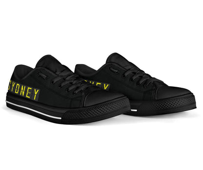Airport Destinations SYDNEY (Black) - Low Top Canvas Shoes-Amaze Style™-Womens Low Top - Airport Destinations SYDNEY (Black) - Low Top Canvas Shoes-US5.5 (EU36)-Vibe Cosy™