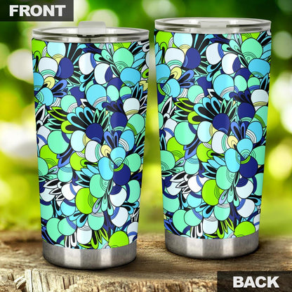 Funky Patterns in Blues - Travel Tumbler-Amaze Style™-Tumbler - Funky Patterns in Blues - Travel Tumbler-20oz Large-Vibe Cosy™