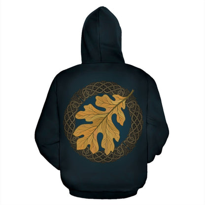 Oak Leaf Viking All Over Zip-Up Hoodie - BN09 - Amaze Style™-ALL OVER PRINT ZIP HOODIES (P)