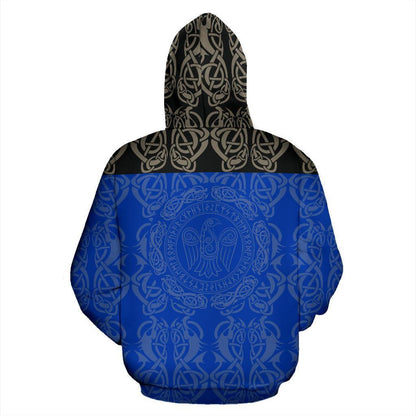 Viking All Over Zip-Up Hoodie - Raven Bn10 - Amaze Style™-ALL OVER PRINT ZIP HOODIES (P)